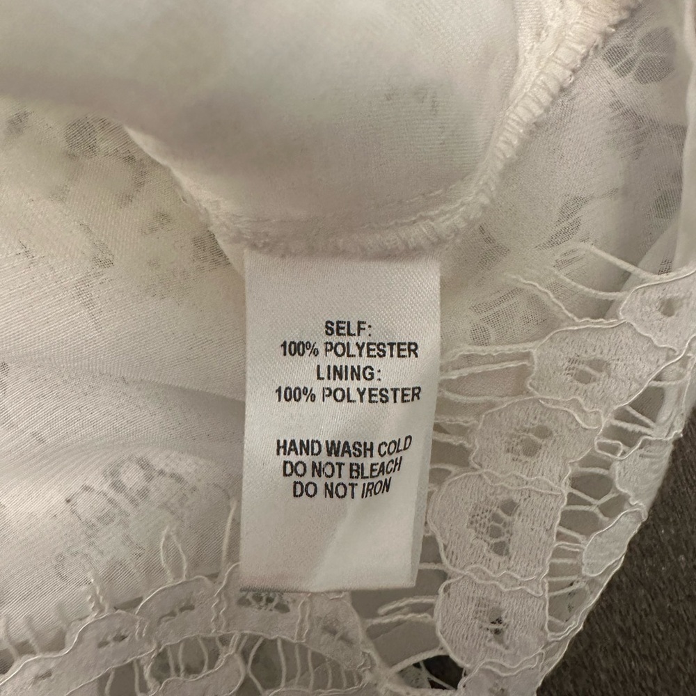 LULUS WHITE / CREAM LACE OFF THE SHOULDER TOP - Size Small SKU:7 - Picture 6 of 6